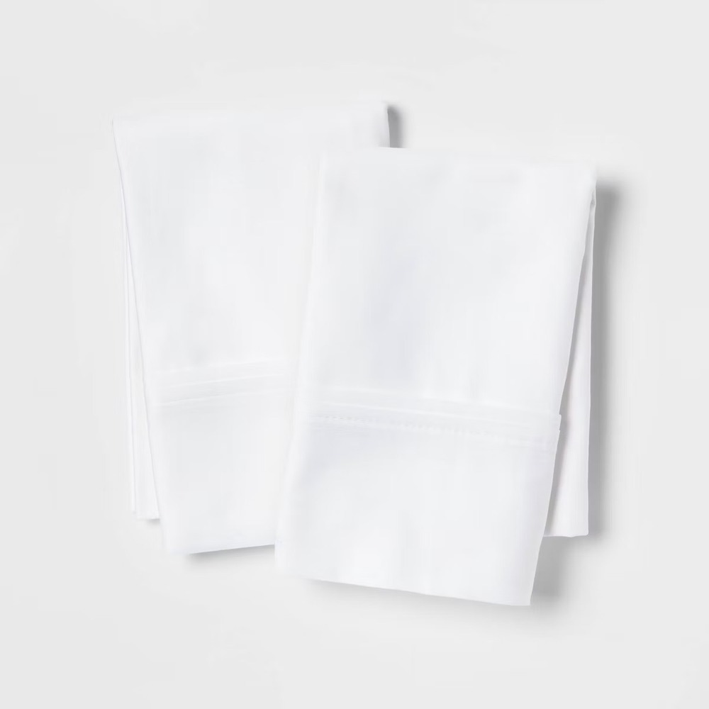 King Solid Performance 400 Thread Count Pillowcase Set White